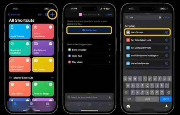 东明苹果14锁屏维修店分享iPhone14升级iOS16.4后如何创建锁屏快捷方式 