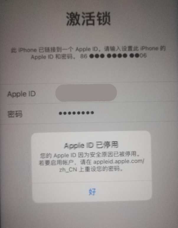 东明苹果手机维修分享iPhone 12 出现提示“Apple ID 已停用”怎么办 